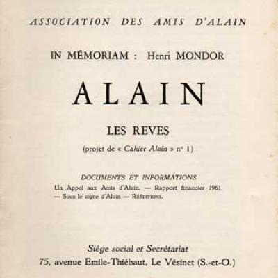 Alain Les rêves Numéro 15. Mai-Juin 1962