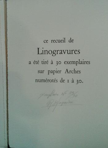 Blaquière Roger Ensemble de Sept Linogravures