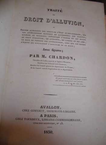 Traité du droit d'alluvion par Chardon. Avec ses 15 planches