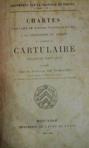 De Romanet, Perche, Cartulaire