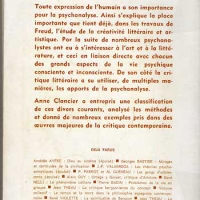 Psychanalyse et critique littéraire par Anne Clancier