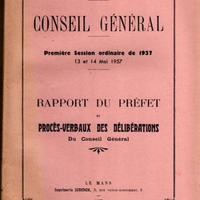 Département de la Sarthe. Conseil général. 1ere session ordinaire de 1957