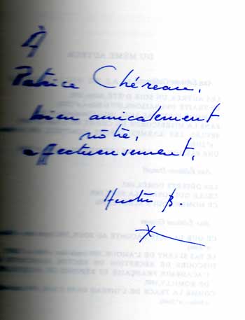 Envoi de Bianciotti à Patrice Chéreau