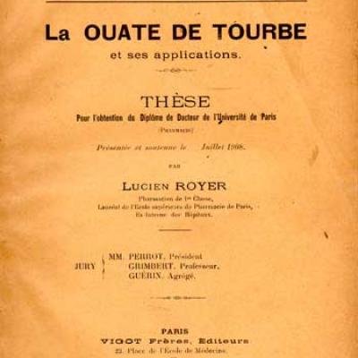 Royer Lucien La ouate de tourbe et ses applications