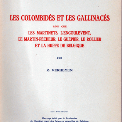 Les colombidés et les gallinacés par R.Verheyen