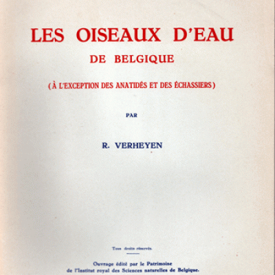 Les oiseaux d'eau de Belgique par R.Verheyen