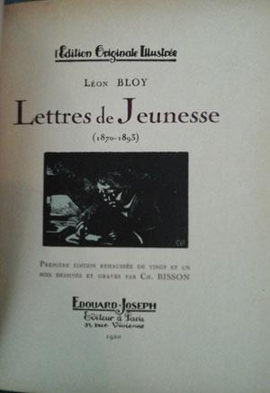 Bloy Léon Lettres de jeunesse Bois gravés de Ch.Bisson