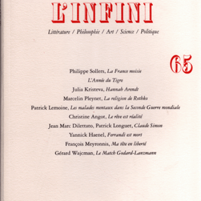 Revue L'Infini Numéro 65. Hannah Arendt par J.Kristeva Réservé