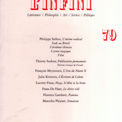 Revue L'Infini Numéro 79. L'écriture de Colette par Kristeva