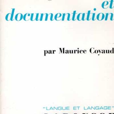 Coyaud Maurice Linguistique et documentation