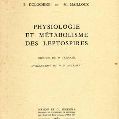 Kolochine B. et Mailloux M. Physiologie et métabolisme des leptospires