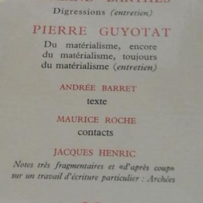 Revue Promesse Roland Barthes Pierre Guyotat Numéro 29