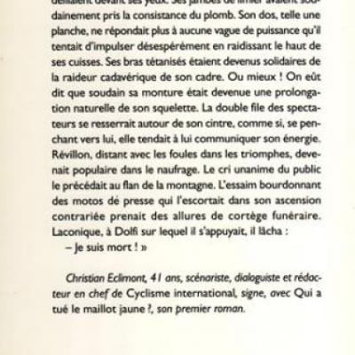 Qui a tué le maillot jaune ?